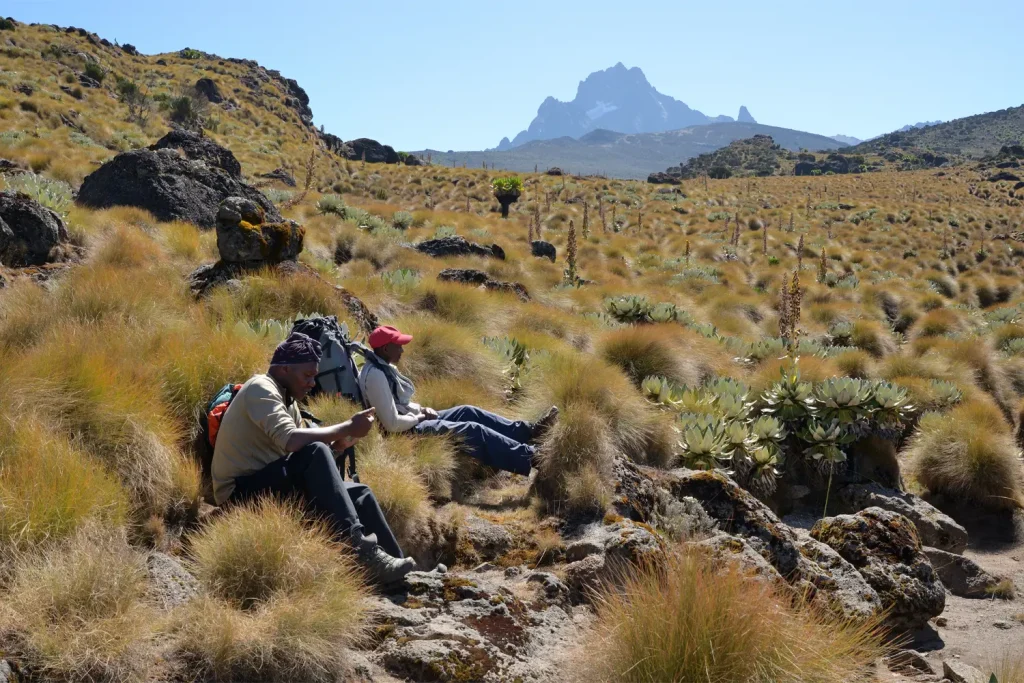 Mount Kenya Hikers with Geoffreys Travels